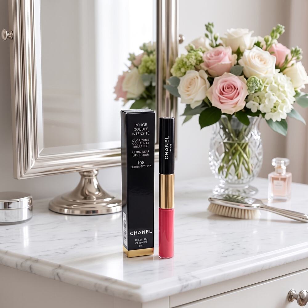 CHANEL Rouge Double Intensité 108 Extremely Pink Ultra Wear Lip Colour NIB